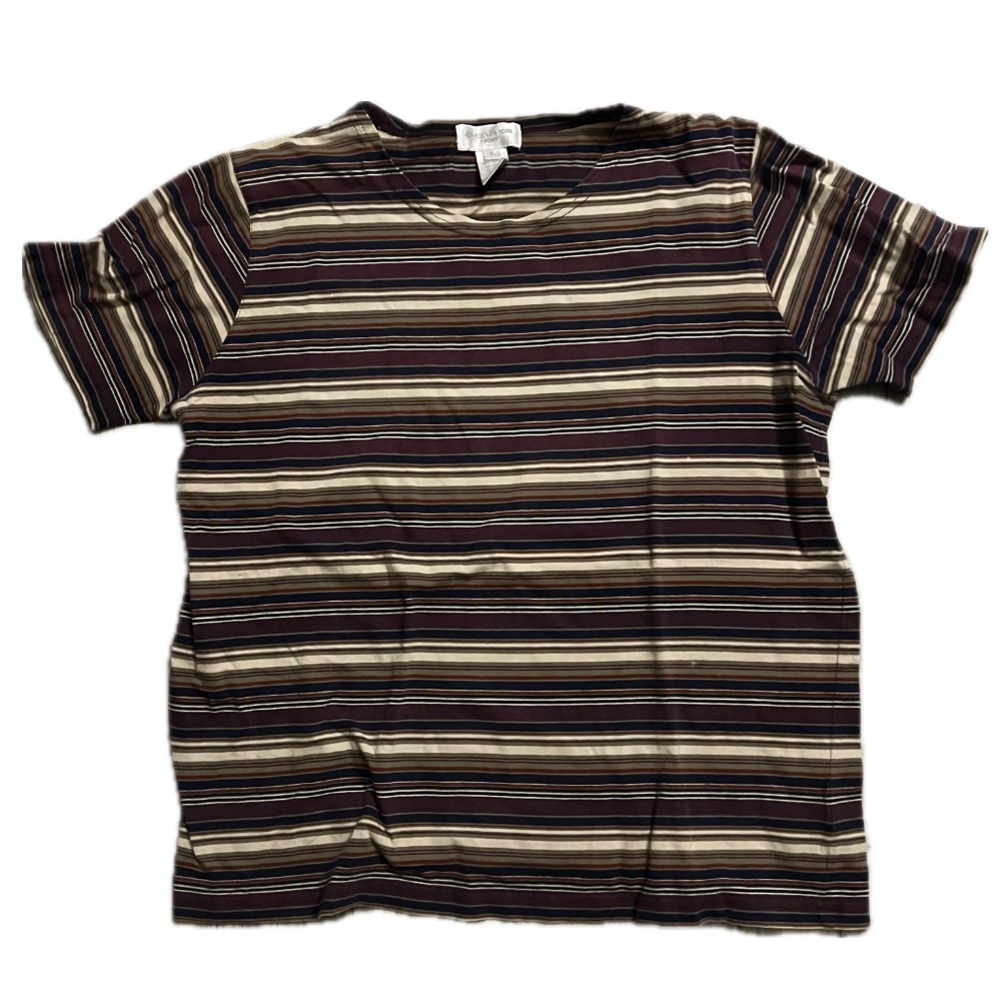 L Jones New York striped t-shirt